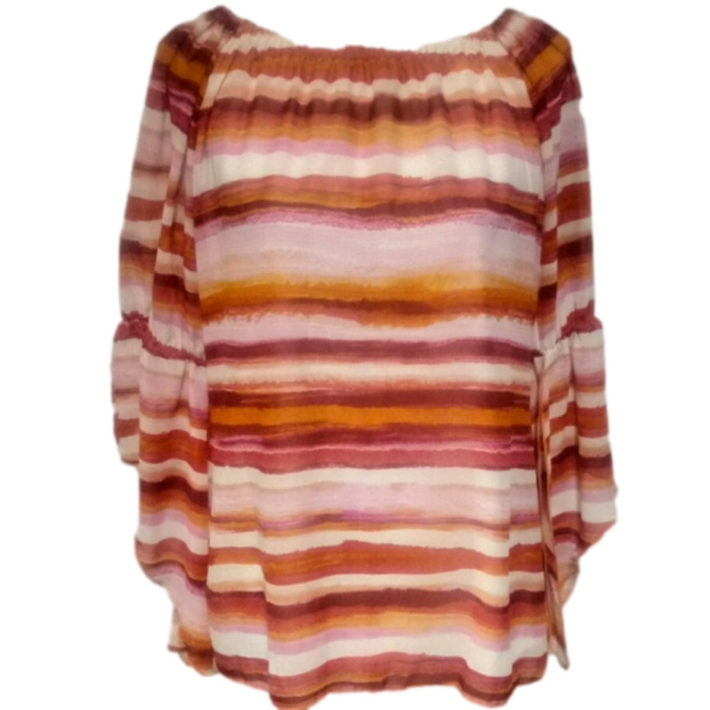 New Directions Multicolor Polyester Tunic Top